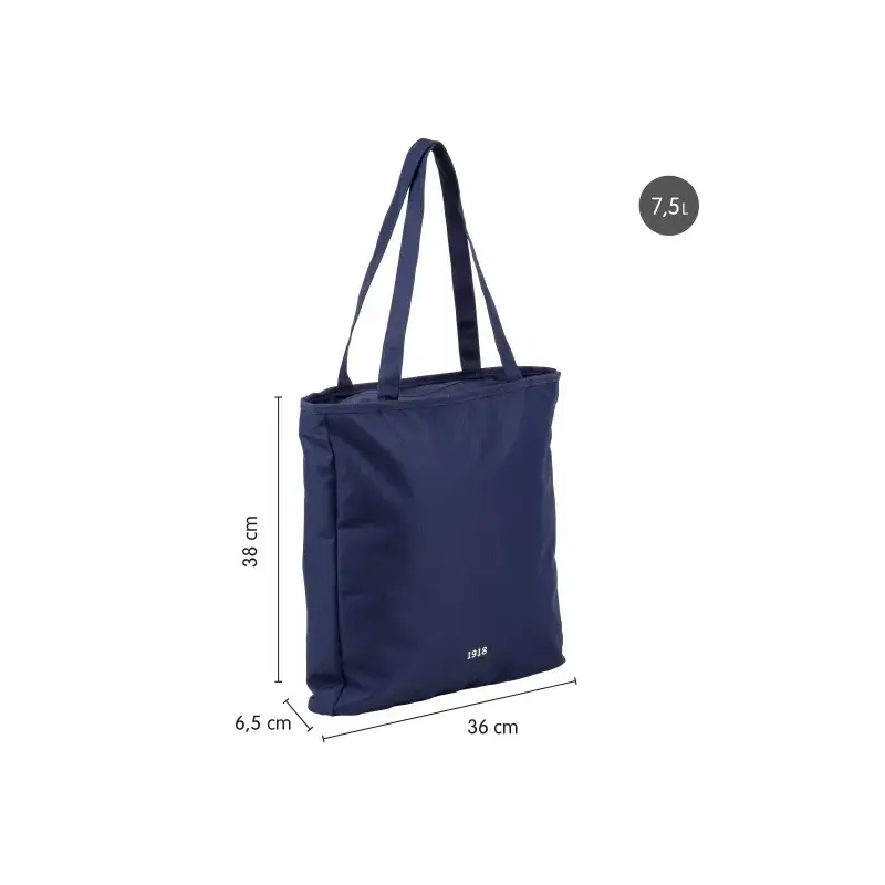 Milan Coleccion 430 Bolso Shopper 7.5L - Tamaño 38x36x6,5cm - Asa Larga 27cm - Tejido 'ripstop' - Color Azul Marino | Ahorro Imp