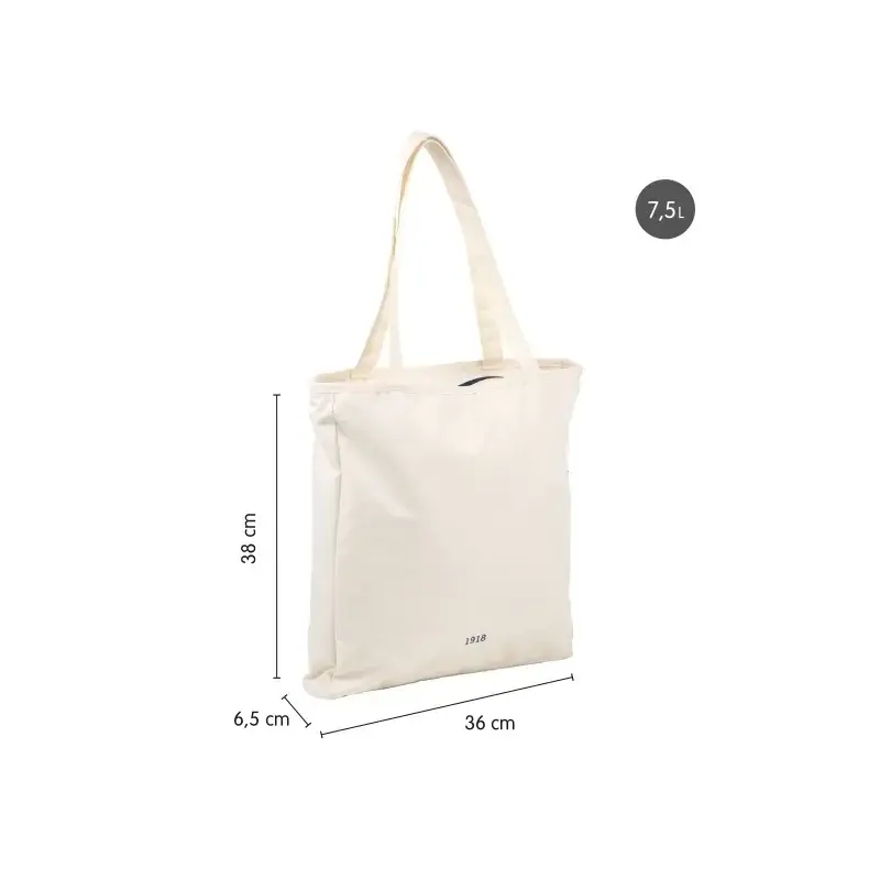 Milan Coleccion 430 Bolso Shopper 7.5L - Tamaño 38x36x6,5cm - Asa Larga 27cm - Tejido 'ripstop' - Color Beige | Ahorro Imprimien