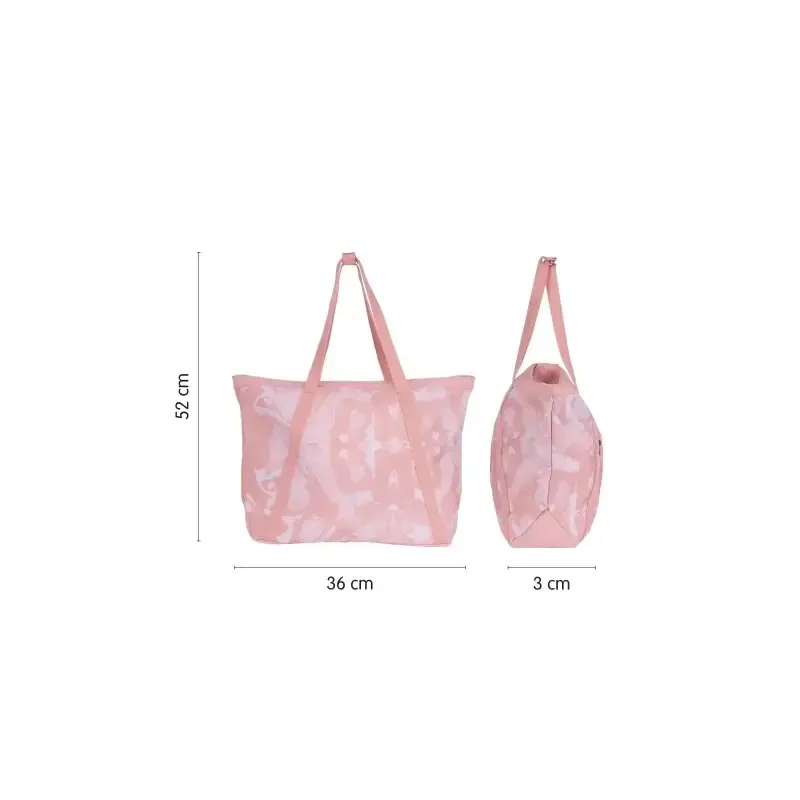 Milan Coleccion Lava Bolso Shopper 18.5L - Gran Capacidad - Cierre de Cremallera - Tamaño 52x36x3cm - Color Rosa | Ahorro Imprim