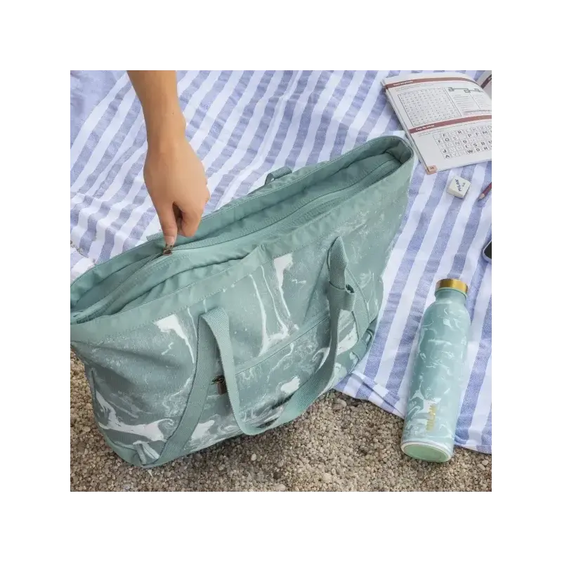 Milan Coleccion Lava Bolso Shopper 18.5L - Gran Capacidad - Cierre de Cremallera - Tamaño 52x36x3cm - Color Verde | Ahorro Impri