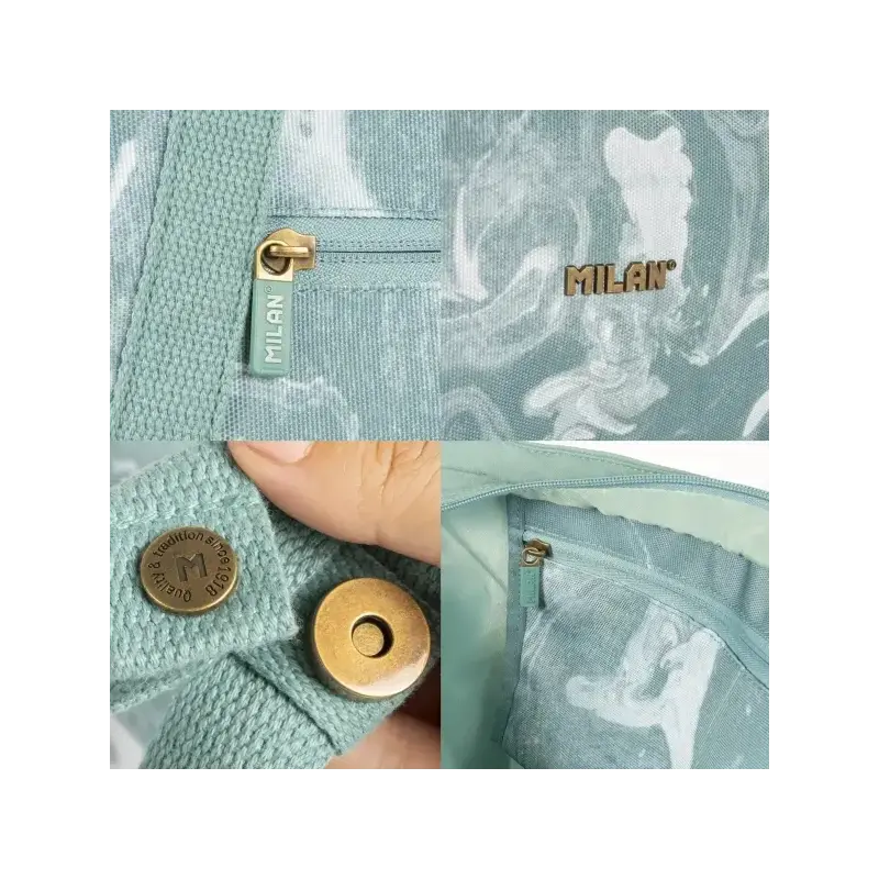 Milan Coleccion Lava Bolso Shopper 18.5L - Gran Capacidad - Cierre de Cremallera - Tamaño 52x36x3cm - Color Verde | Ahorro Impri