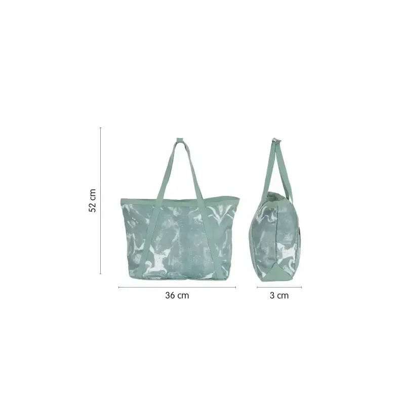 Milan Coleccion Lava Bolso Shopper 18.5L - Gran Capacidad - Cierre de Cremallera - Tamaño 52x36x3cm - Color Verde | Ahorro Impri