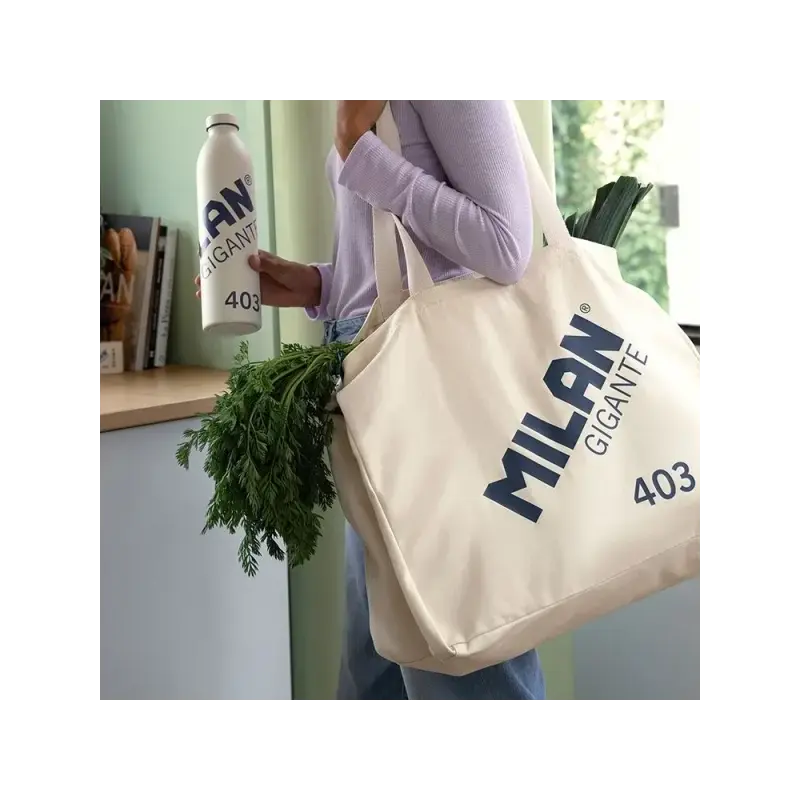 Milan Gigante 403 Serie 1918 Tote Bag Bolsa de Tela - Tamaño 51x40.5x21.5cm - Capacidad 40L - Color Beige | Ahorro Imprimiendo