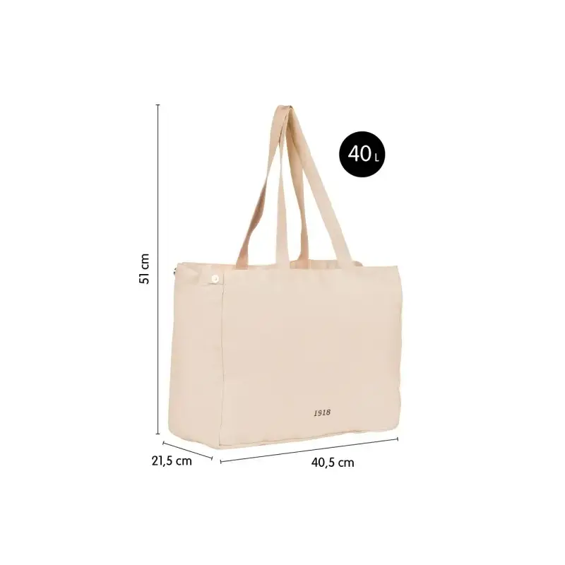 Milan Gigante 403 Serie 1918 Tote Bag Bolsa de Tela - Tamaño 51x40.5x21.5cm - Capacidad 40L - Color Beige | Ahorro Imprimiendo