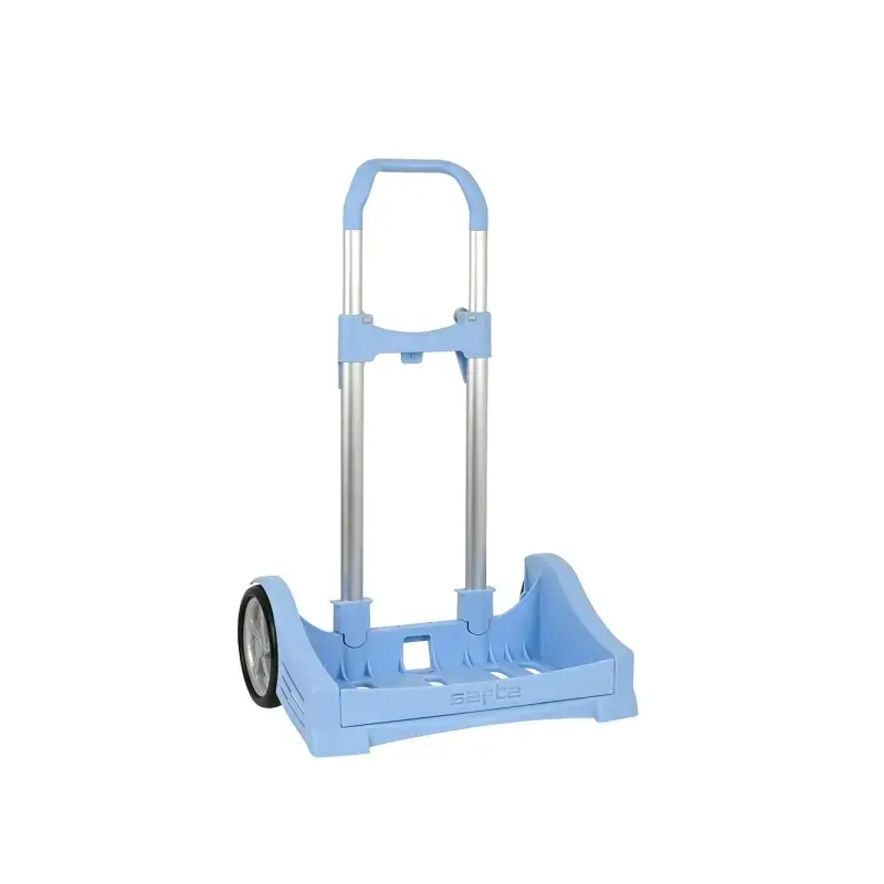 Safta Evolution Carro Portamochilas- Sujecion Universal - Ruedas de 14cm Antivibracion - Aluminio/PP - 40x85x28cm - Color Azul C