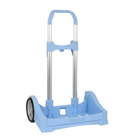 Safta Evolution Carro Portamochilas- Sujecion Universal - Ruedas de 14cm Antivibracion - Aluminio/PP - 40x85x28cm - Color Azul C