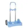 Safta Evolution Carro Portamochilas- Sujecion Universal - Ruedas de 14cm Antivibracion - Aluminio/PP - 40x85x28cm - Color Azul C