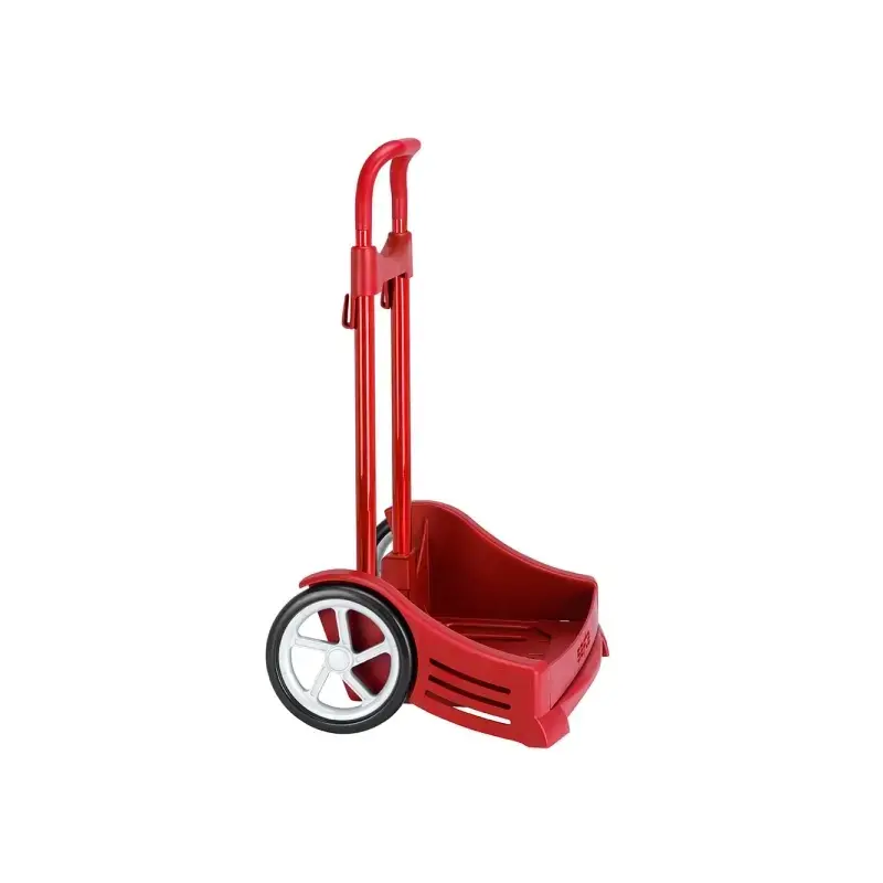 Safta Evolution Carro Portamochilas- Sujecion Universal - Ruedas de 14cm Antivibracion - Aluminio/PP - 40x85x28cm - Color Rojo |