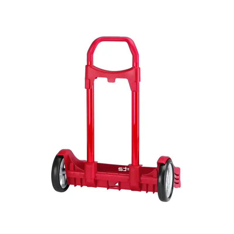 Safta Evolution Carro Portamochilas- Sujecion Universal - Ruedas de 14cm Antivibracion - Aluminio/PP - 40x85x28cm - Color Rojo |