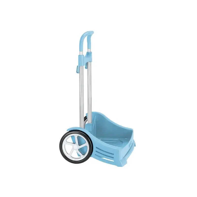 Safta Evolution Carro Portamochilas- Sujecion Universal - Ruedas de 14cm Antivibracion - Aluminio/PP - 40x85x28cm - Color Azul C