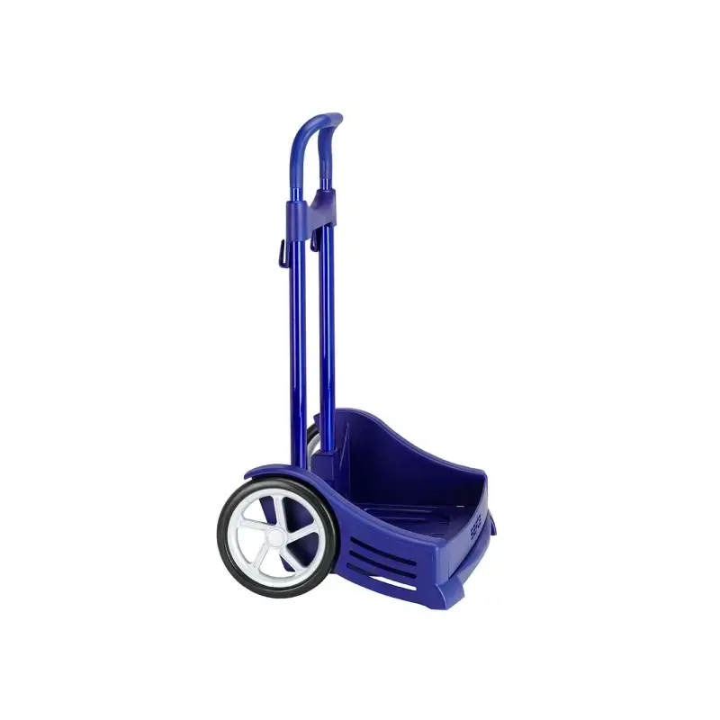 Safta Evolution Carro Portamochilas- Sujecion Universal - Ruedas de 14cm Antivibracion - Aluminio/PP - 40x85x28cm - Color Azul O