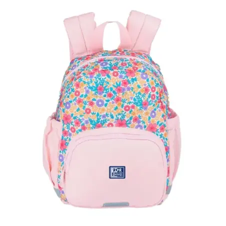 Oxford Floral Mochila Infantil 8.5L - 2 Bolsillos Laterales con Goma Eslastica - Espalda Acolchada Ergonomica - Elementos Reflec