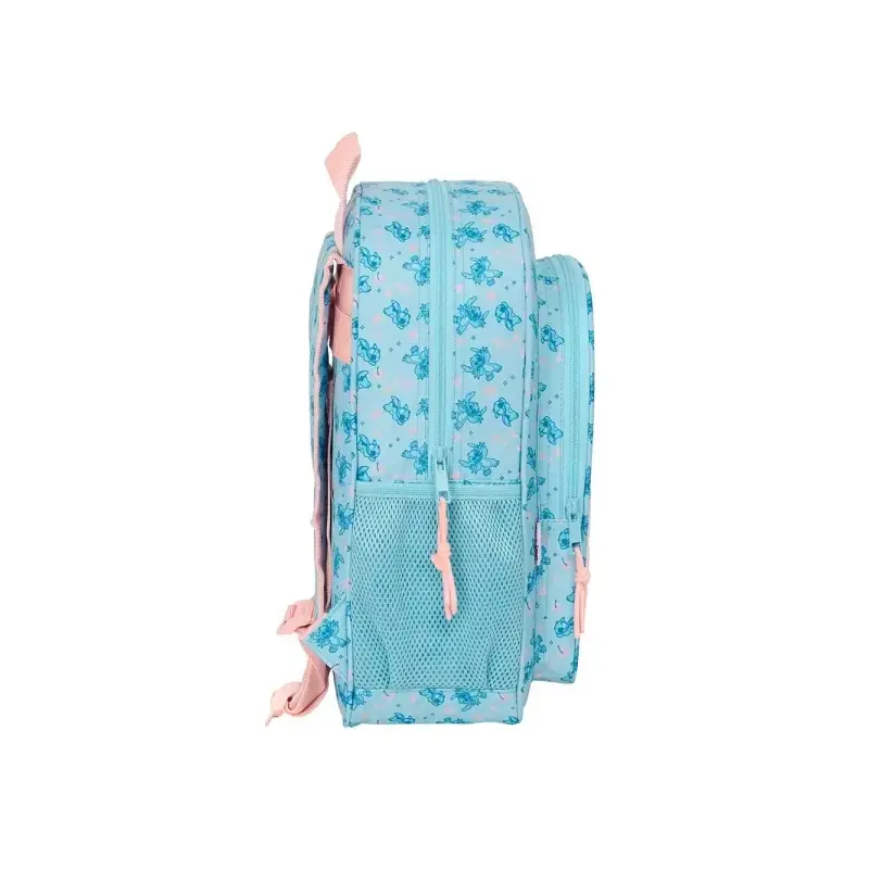 Safta Stitch Ohana Mochila - Adaptable a Carro - Portabotellas - Doble Tirador - Ergonomia Acolchada - Bolsillo Frontal - Asa de