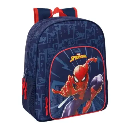 Safta Spider-Man Mochila - Adaptable a Carro - Portabotellas - Doble Tirador en Cremallera - Hombreras Ergonomicas Acolchadas -