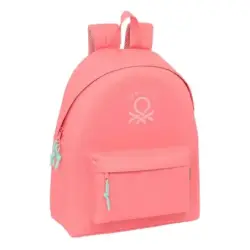 Safta Benetton Basics Mochila - Bolsillo Frontal - Hombreras Acolchadas - Espalda Ergonomica - Doble Tirador en Cremallera - Asa