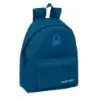 Safta Benetton Basics Marino Mochila - Bolsillo Frontal - Hombreras Acolchadas - Doble Tirador en Cremallera - Asa Superior de T