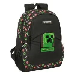 Safta Minecraft Mochila Adaptable a Carro - Portabotellas - Compartimentos Grandes - Tirador Doble - Hombreras Acolchadas - Asa