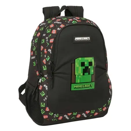 Safta Minecraft Mochila Adaptable a Carro - Portabotellas - Compartimentos Grandes - Tirador Doble - Hombreras Acolchadas - Asa