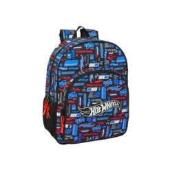 Safta Hot Wheels Mochila Infantil - Adaptable a Carro - Asa de Mano - Bolsillos Laterales - 33x42x14cm | Ahorro Imprimiendo