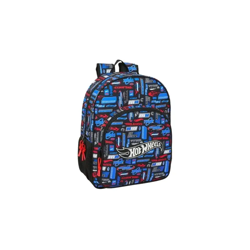 Safta Hot Wheels Mochila Infantil - Adaptable a Carro - Asa de Mano - Bolsillos Laterales - 33x42x14cm | Ahorro Imprimiendo