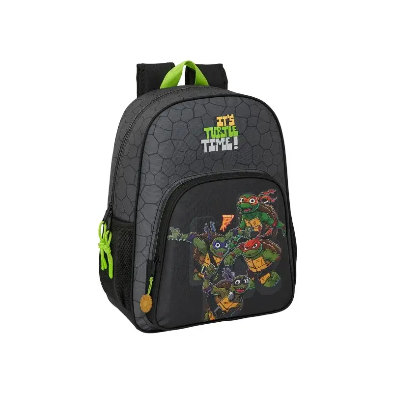 Safta Tortugas Ninja Mochila Infantil - Adaptable a Carro - Asa de Mano - Bolsillos Laterales - 33x42x14cm - Color Negro | Ahorr