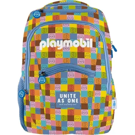 Dohe Playmobil Unite As One Mochila Escolar - Compartimento Principal con Bolsillo Acolchado - Bolsillos Laterales para Bebidas