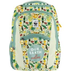 Dohe WWF Tropic Mochila Escolar - Compartimento Principal con Bolsillo Acolchado - Bolsillos Laterales para Bebidas - Espalda Ac