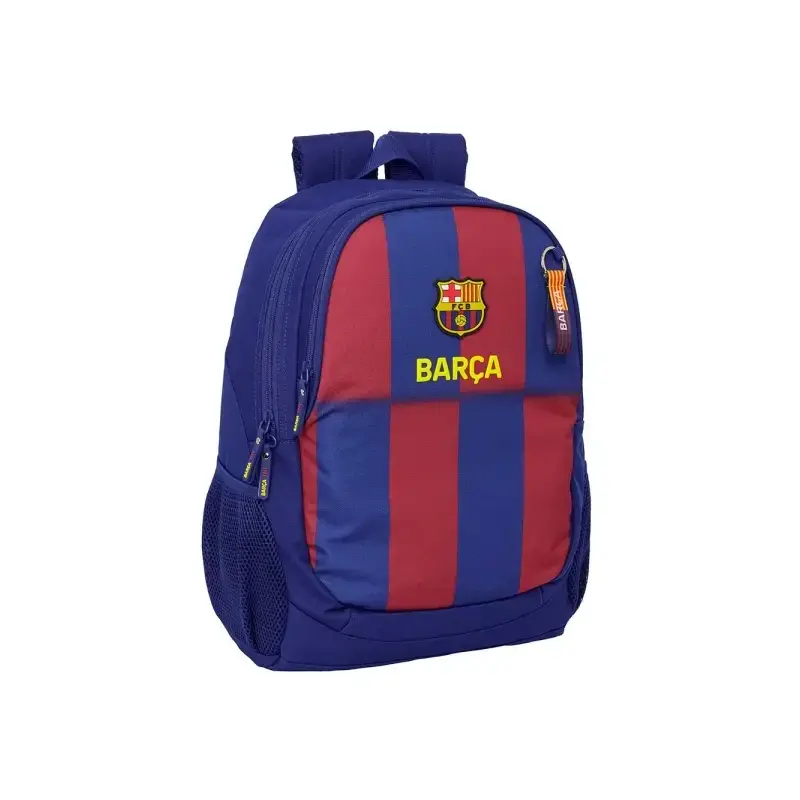 Safta F.C.Barcelona Mochila Escolar de 23L - Adaptable a Carro - 2 Compartimentos - Portabotellas - 32x44x16cm - Color Rojo y Az