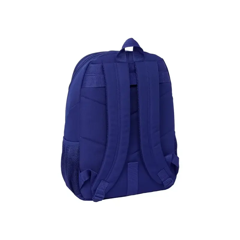 Safta F.C.Barcelona Mochila Escolar de 23L - Adaptable a Carro - 2 Compartimentos - Portabotellas - 32x44x16cm - Color Rojo y Az