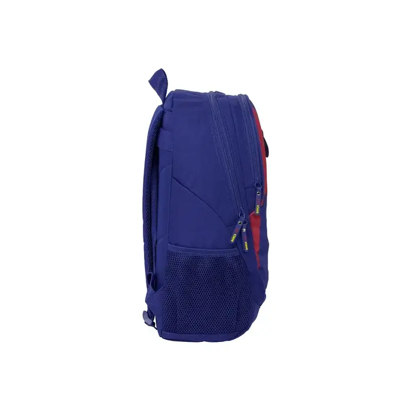 Safta F.C.Barcelona Mochila Escolar de 23L - Adaptable a Carro - 2 Compartimentos - Portabotellas - 32x44x16cm - Color Rojo y Az