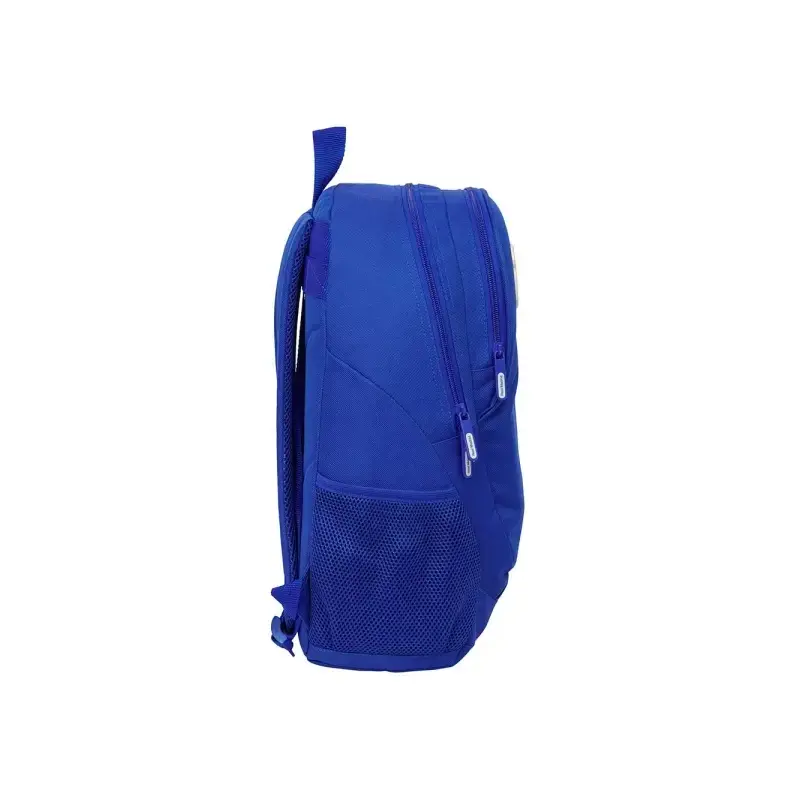 Safta Real Madrid Mochila Adaptable a Carro - Portabotellas - Dos Compartimentos Grandes - Doble Cremallera - Hombreras Ergonomi