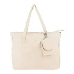 Oxford Endless Tote Bag 14L - Amplio Compartimento - 9 Bolsillos - Incluye Neceser Interior, Monedero y Tarjetero - Color Beige