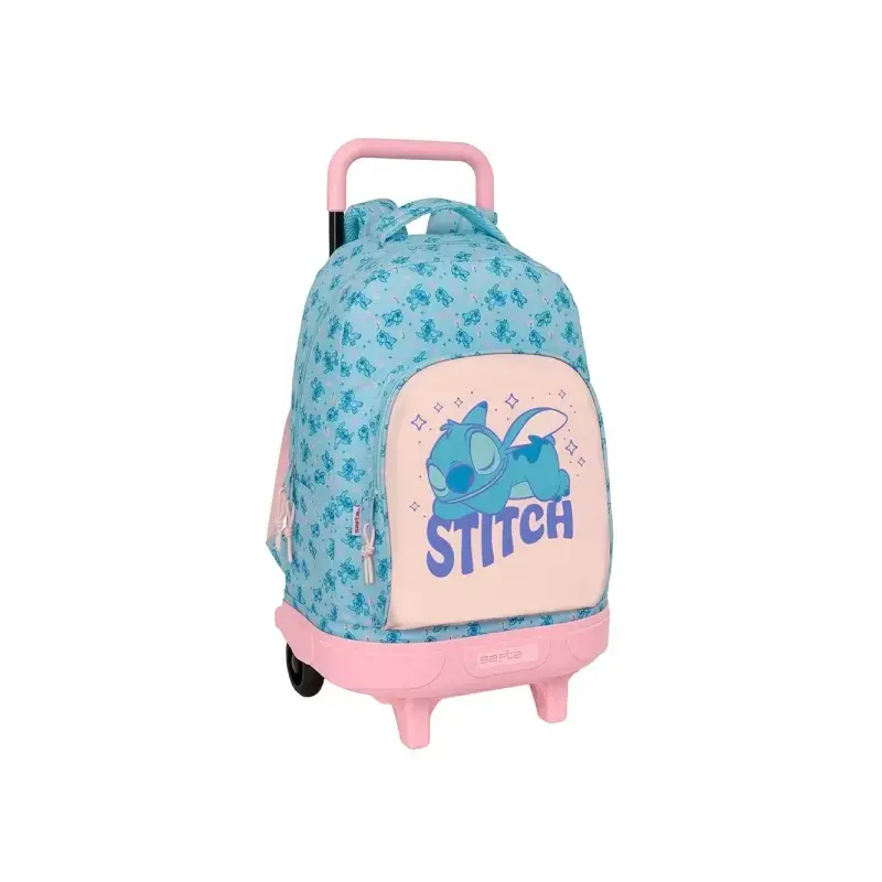 Safta Stitch Ohana Mochila con Carro - Extraible - Bolsillo Frontal - Portabotellas - Tirador Doble - Hombreras Acolchadas - Asa