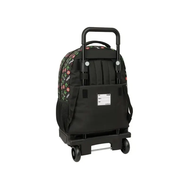 Safta Minecraft Mochila con Carro - Extraible - Bolsillo Frontal - Portabotellas - Tirador Doble - Hombreras Acolchadas - Asa Ac