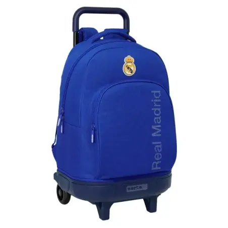 Safta Real Madrid Mochila con Carro - Extraible - Bolsillo Frontal - Portabotellas - Tirador Doble - Hombreras Acolchadas - Asa