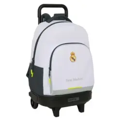 Safta Real Madrid Compact Mochila con Carro Integrado - Portabotellas - Extraible para Limpieza - Carro de PP, Acero y PVC - 33x
