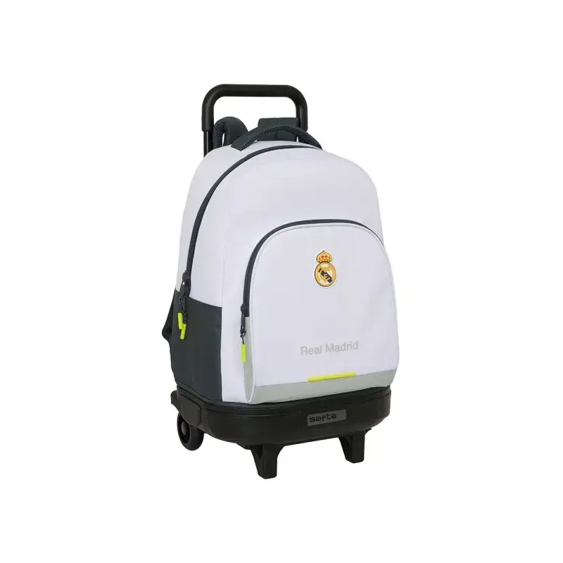 Safta Real Madrid Compact Mochila con Carro Integrado - Portabotellas - Extraible para Limpieza - Carro de PP, Acero y PVC - 33x