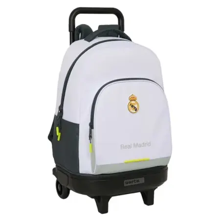 Safta Real Madrid Compact Mochila con Carro Integrado - Portabotellas - Extraible para Limpieza - Carro de PP, Acero y PVC - 33x