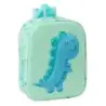Safta Dino Mochila Guarderia 3D de 6L - Asa de Mano Superior - Asas Regulables y Acolchadas - Cierre de Cremallera - 22x27x10cm