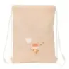 Safta Flores Saco Plano - Bolsillo con Cremallera - Cierre con Cordones - 3L - 260x10x340mm - Color Melocoton | Ahorro Imprimien