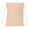 Safta Flores Saco Plano - Bolsillo con Cremallera - Cierre con Cordones - 3L - 260x10x340mm - Color Melocoton | Ahorro Imprimien
