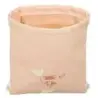 Safta Flores Saco Plano - Bolsillo con Cremallera - Cierre con Cordones - 3L - 260x10x340mm - Color Melocoton | Ahorro Imprimien
