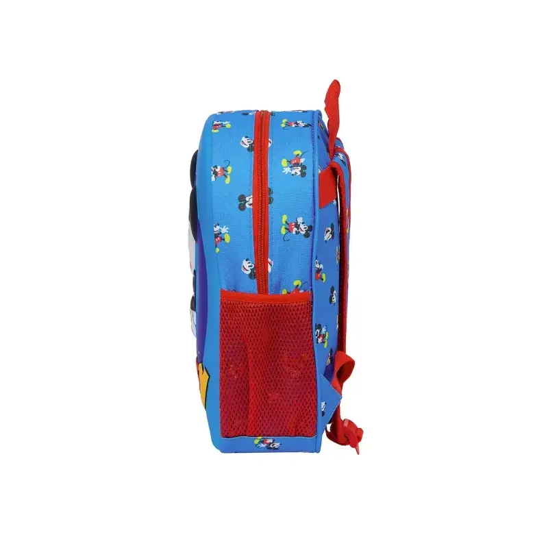 Safta Mickey Mouse Mochila - Asa de Mano - Portabotellas Lateral - 27x33x10cm - Color Azul | Ahorro Imprimiendo