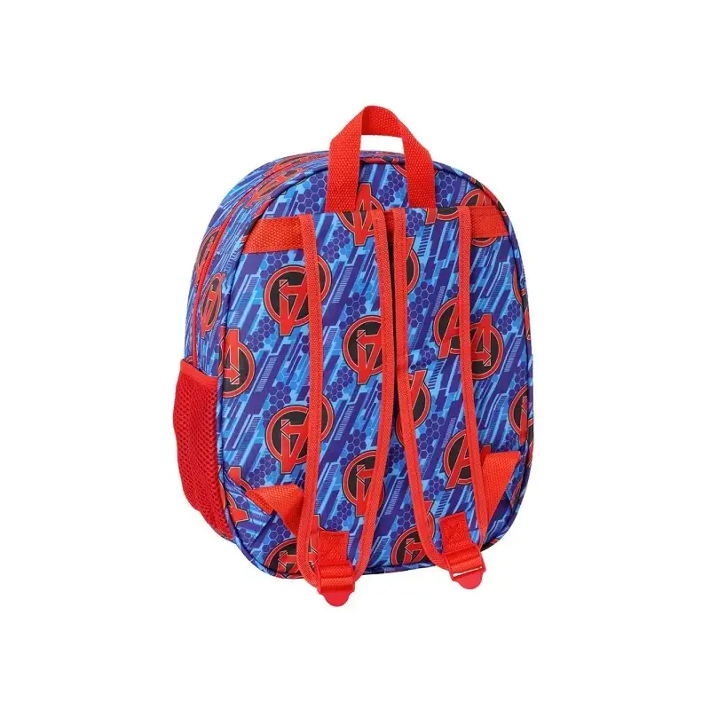 Safta Avengers Mochila 3D de 8.64L - Portabotellas - Tarjeta de Identificacion Personal - Hombreras Acolchadas - 27x33x10cm - Co