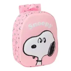 Safta Snoopy Mochila 3D de 8.64L - Portabotellas - Tarjeta de Identificacion Personal - Hombreras Acolchadas - 27x33x10cm - Colo