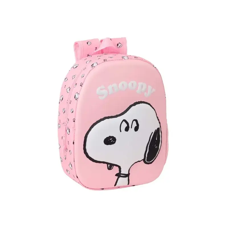 Safta Snoopy Mochila 3D de 8.64L - Portabotellas - Tarjeta de Identificacion Personal - Hombreras Acolchadas - 27x33x10cm - Colo