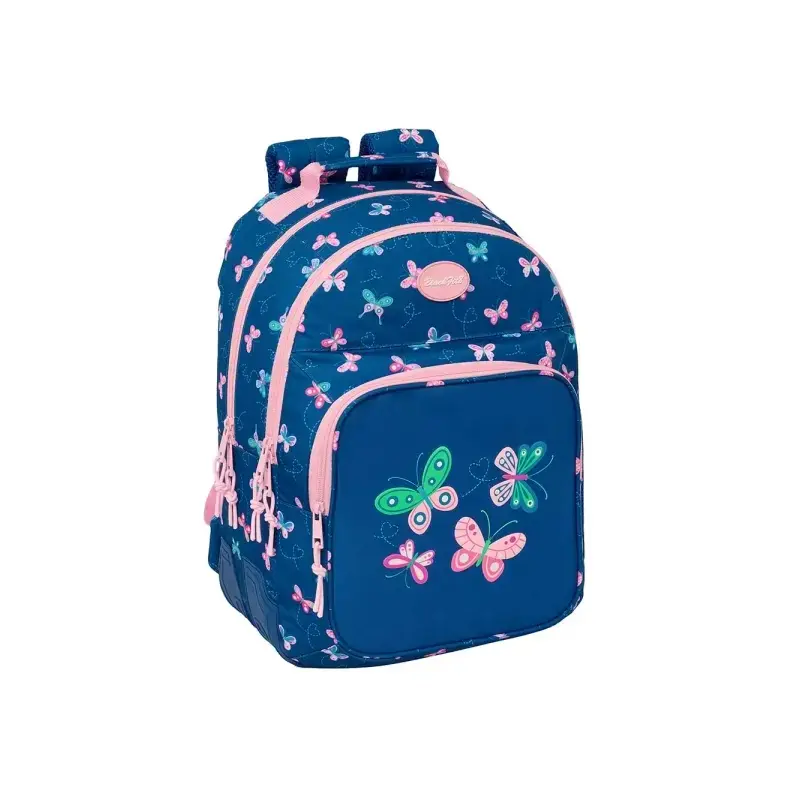 Safta Blackfit8 Mariposas Mochila con 2 Compartimentos - Antirozaduras - Adaptable a Carro - Portabotellas - Tirador Doble - Hom