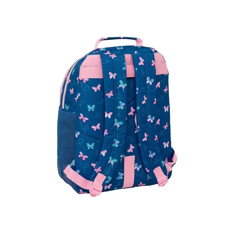 Safta Blackfit8 Mariposas Mochila con 2 Compartimentos - Antirozaduras - Adaptable a Carro - Portabotellas - Tirador Doble - Hom