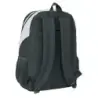 Safta Real Madrid Mochila Escolar de 23L - Adaptable a Carro - 2 Compartimentos - Portabotellas - 32x44x16cm - Color Blanco y Ne