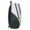 Safta Real Madrid Mochila Escolar de 23L - Adaptable a Carro - 2 Compartimentos - Portabotellas - 32x44x16cm - Color Blanco y Ne